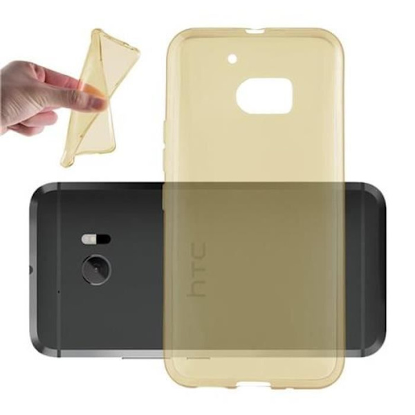 HTC 10 Fodral GOLD TRANSPARENT Cadorabo DESIGN AIR Cover TPU Silikonskydd Fodral Skydd Ultra Slim Bumper