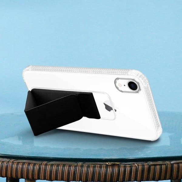 Svart iPhone XR-fodral med stöd och ställfunktion Svart