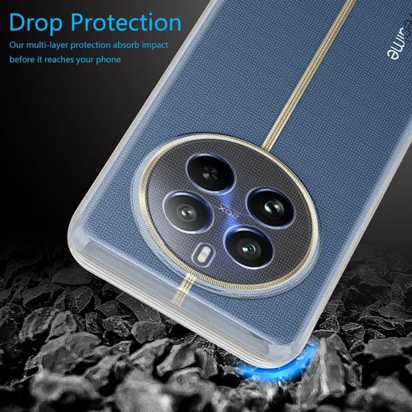 Transparent stötsäker silikonfodral för Realme 12 Pro Vit
