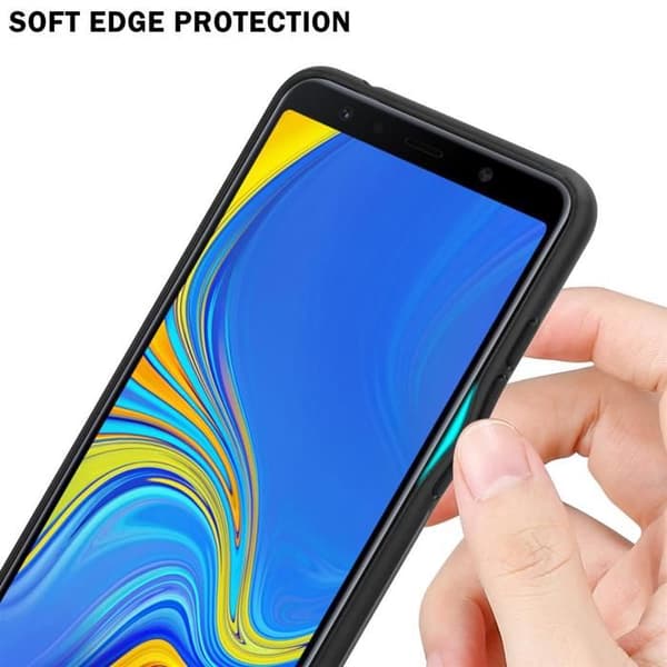 Fodral för Samsung Galaxy A7 2018 i ROSA - BLÅ Stötsäker Bicolor design Svart