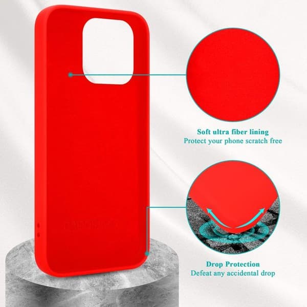 Skal för iPhone 14 PRO Stötabsorberande i LIQUID RED Röd