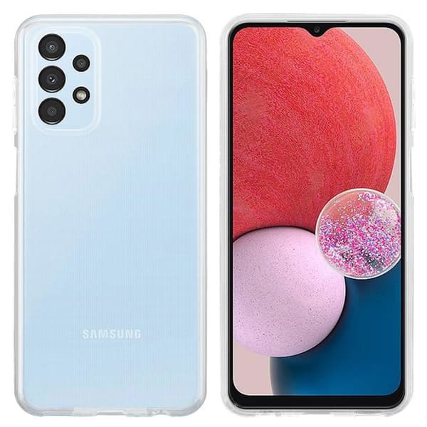 Transparent stötsäker silikonfodral för Samsung Galaxy A13 4G Vit