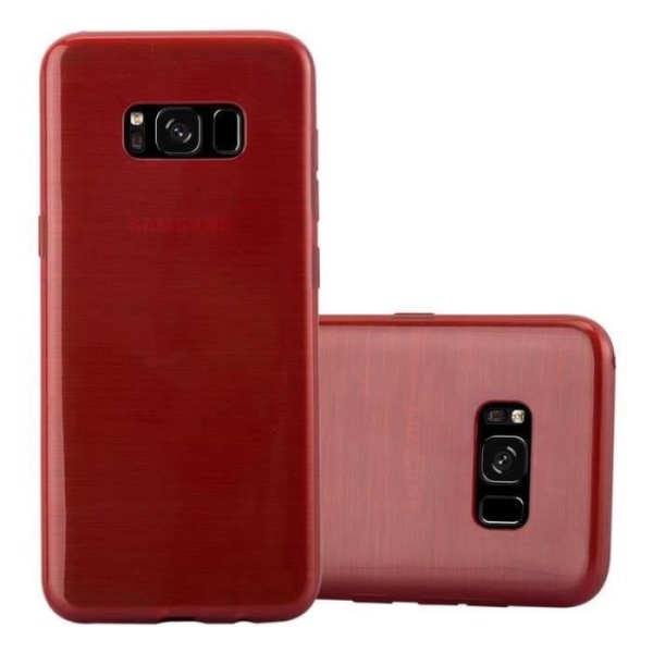 Samsung Galaxy S8-fodral i CHERRY RED från Cadorabo (BORSTAD METAL Design) Ultratunt mjukt silikongel TPU-fodral