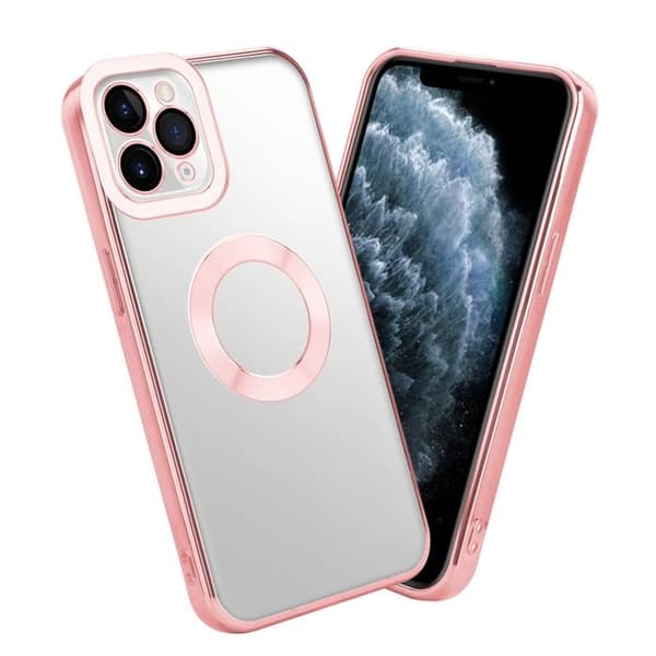 Transparent iPhone 11 PRO-fodral - Rosa Stötskydd Chrome Design Vit
