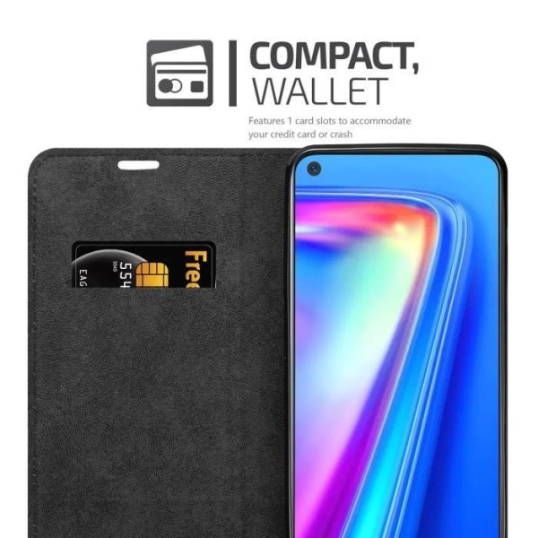 Fodral till Oppo Realme 7 i NIGHT BLACK Cadorabo Cover Protection magnetisk stängning