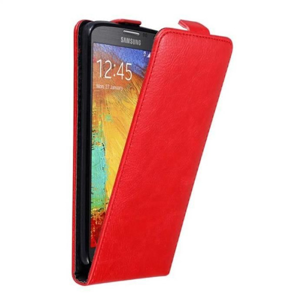 Coque - CADORABO - Samsung Galaxy NOTE 3 NEO - Syntetiskt läder - Röd - Magnetisk stängning Röd