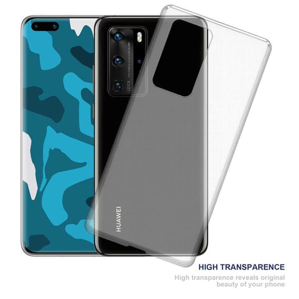 Transparent stötsäker silikonfodral för Huawei P40 Vit