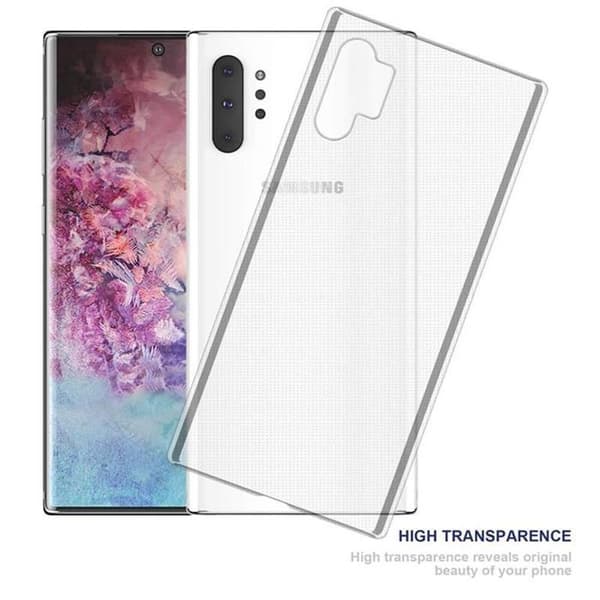 Transparent stötsäker silikonfodral för Samsung Galaxy NOTE 10 PLUS Vit