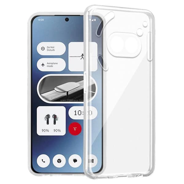 Transparent stötsäker silikonfodral för Nothing Phone 2a Vit
