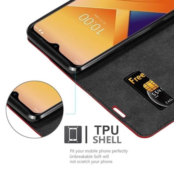 Mobilfodral - CADORABO - WIKO Y81 - Röda Äpplet - Magnetisk stängning - Mjuk ÄPPELRÖD