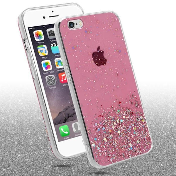 Fodral för Apple iPhone 6 PLUS / 6S PLUS Fodral i rosa med glitterfodral Skyddande silikon TPU Glitter paljetter