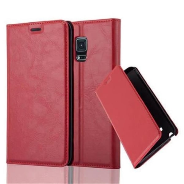 Samsung Galaxy NOTE EDGE-fodral i APPLE RED från Cadorabo (INVISIBLE MAGNETIC CLOSURE Design) Fullt skyddsfodral