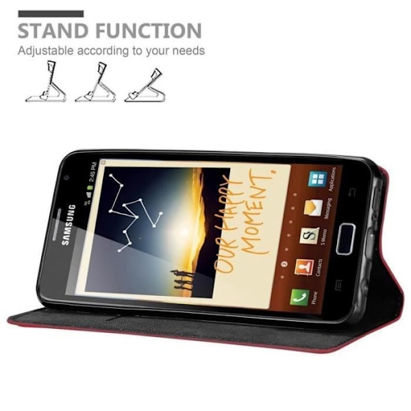 Plånboksfodral - CADORABO - Samsung Galaxy NOTE 1 - Röd - Imiterat läder - Magnetisk stängning Röd
