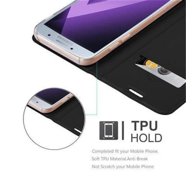 Samsung Galaxy A5 2017 (7) Fodral i CLASSY BLACK från Cadorabo (METAL MATTE Design) Fullt skyddsfodral med flipflik