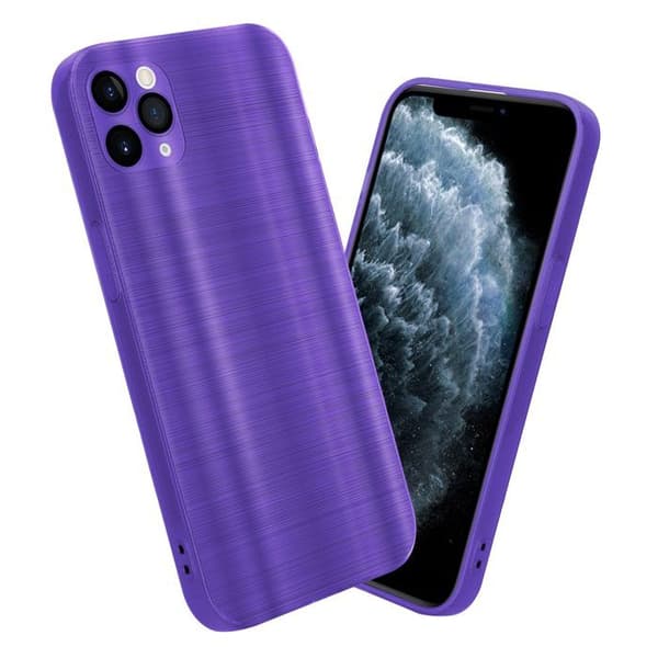 Skal för iPhone 11 PRO MAX Borstad Lila Kameraskydd Violett