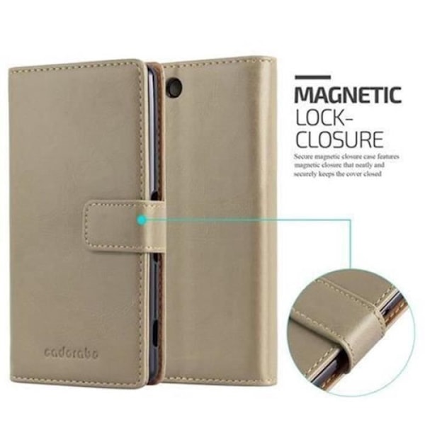 Sony Xperia M5 Fodral i CAPPUCINO BROWN by Cadorabo (LYXdesign) Helt skyddsfodral med flip flap och stativ