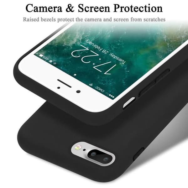 Skal för iPhone 7 PLUS / 7S PLUS / 8 PLUS Stötabsorberande i LIQUID BLACK Svart