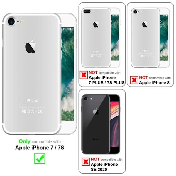 iPhone 7/7S/8-fodral - CADORABO - Silikon TPU - Tunn skydd - Kolfiberdesign - Grå Grå