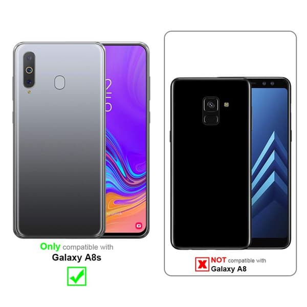 Fodral med lock för Samsung Galaxy A8s Etui i GRÅ BLOMMÖNSTER Skydd Design Blommig Plånbok Grå