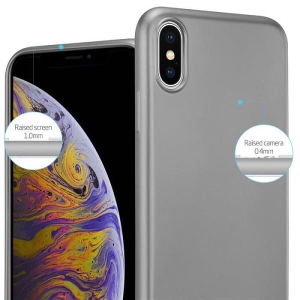 Cadorabo Fodral fungerar med Apple iPhone XS MAX i METALLIC GRÅ - Stötsäker och reptålig TPU silikonskydd - Ultratunt