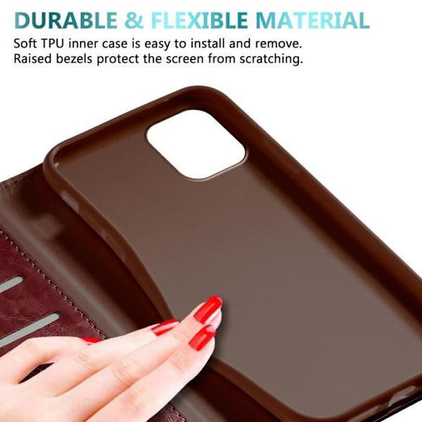 Fodral till Apple iPhone 11 PRO Fodral i mörkrött Fodral Skyddsplånbok