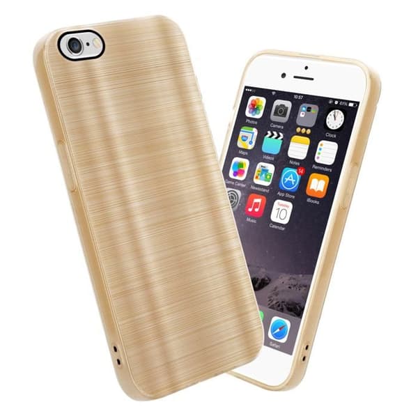 iPhone 6 / 6S Fodral Borstad Guld Kameraskydd Gul