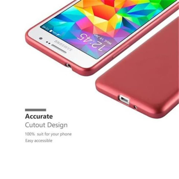 Samsung Galaxy GRAND PRIME Fodral i METALLIC RED från Cadorabo (METALLIC MATT Design) Ultramjukt silikongel TPU-fodral