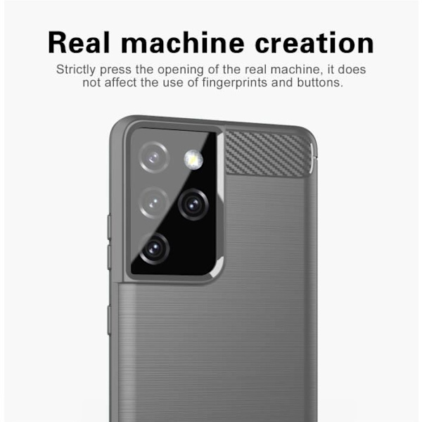 Coque - CADORABO - Samsung Galaxy S21 ULTRA - Silikon TPU - Kolfiberdesign - Stötskydd Grå