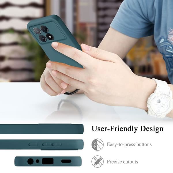 Skyddande stötsäker skal för Xiaomi Poco X6 Pro i LIQUID GREEN Grön