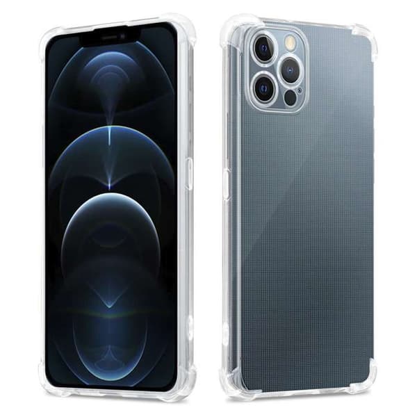 Transparent stötsäker silikonfodral för iPhone 12 PRO Vit
