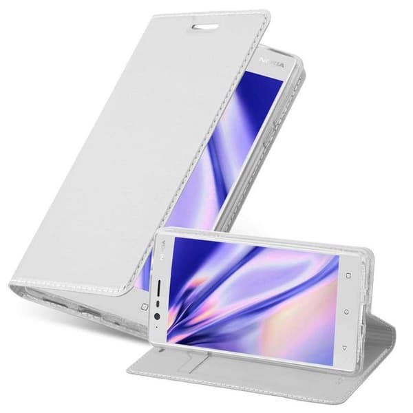 Flip-fodral för Nokia 3 2017 Klassisk Silver Plånbok Stötsäker Grå