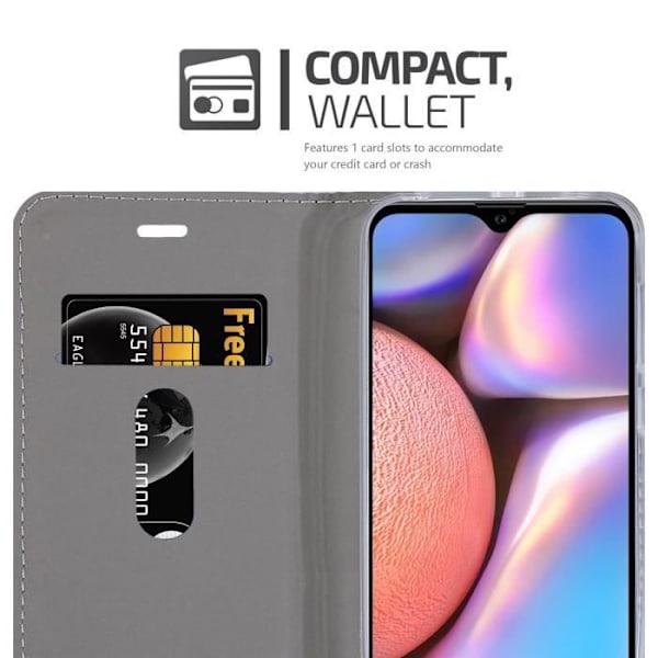 Etui för Samsung Galaxy A10s/M01s - CADORABO - Grå Svart - Syntetiskt läder - Magnetstängning - Ställfunktion MÖRKGRÅ