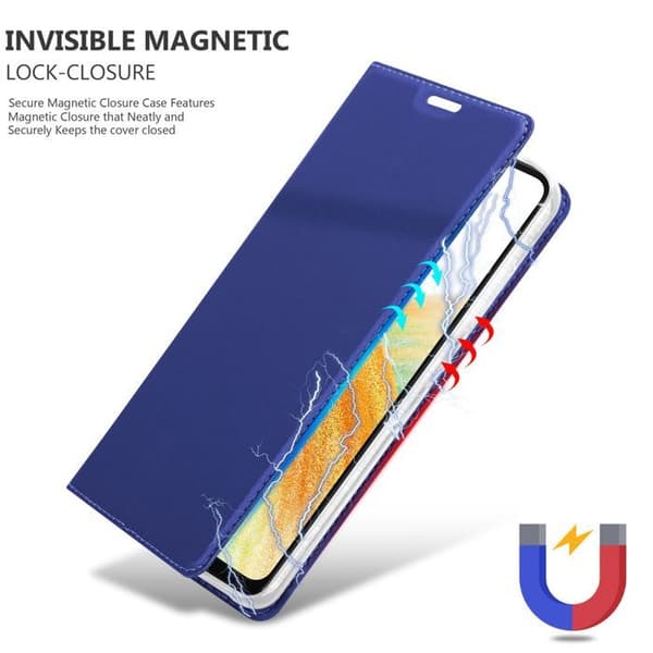 Flipfodral för Samsung Galaxy A33 5G i MÖRKBLAU Klassisk Plånbok Stötsäker Blå