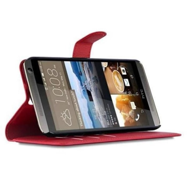 HTC ONE E9 Fodral i CHERRY RED från Cadorabo Helt skyddsfodral med Flip Flip och praktiskt horisontellt stativ i