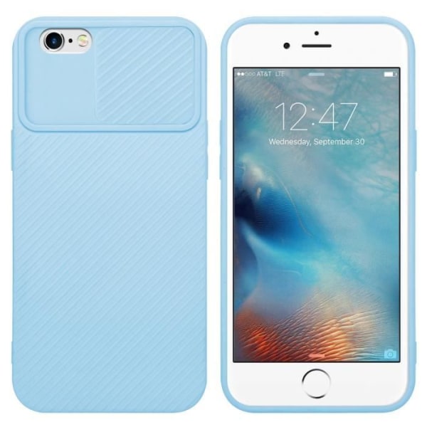 Hölster för iPhone 6/6S - CADORABO - Silikon TPU Skal - Skydd för Kamera - Ljusblå Ljusblå