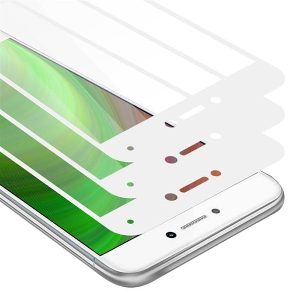 3x Full Clear Härdat Skärmfilm för Honor 8 LITE Transparent skydd med Härdat glas. Vit