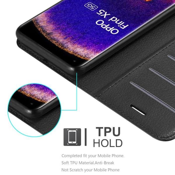 Etui för Oppo FIND X5 i JET BLACK Svart