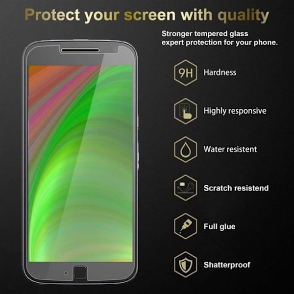 Skyddsglas för Motorola MOTO G4 PLUS - CADORABO - Pack om 3 - Rep resistant - Tjocklek 0.3mm Transparent