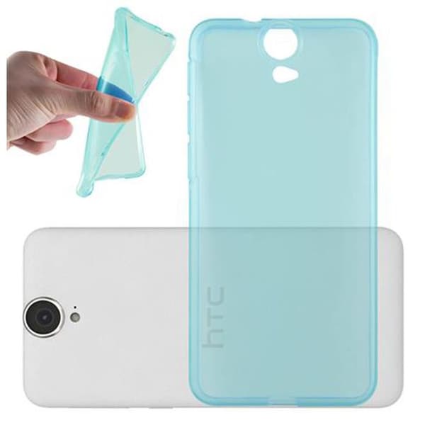 Skyddsfodral för HTC ONE E9 Transparent Silikon Etui Case Cover Blå