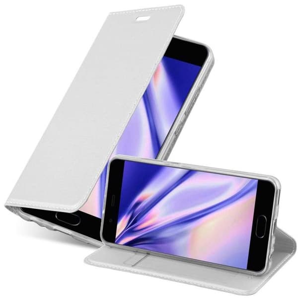 Fodral med lock för Huawei P10 Plånbok i KLASSISK SILVER Stötsäker Grå