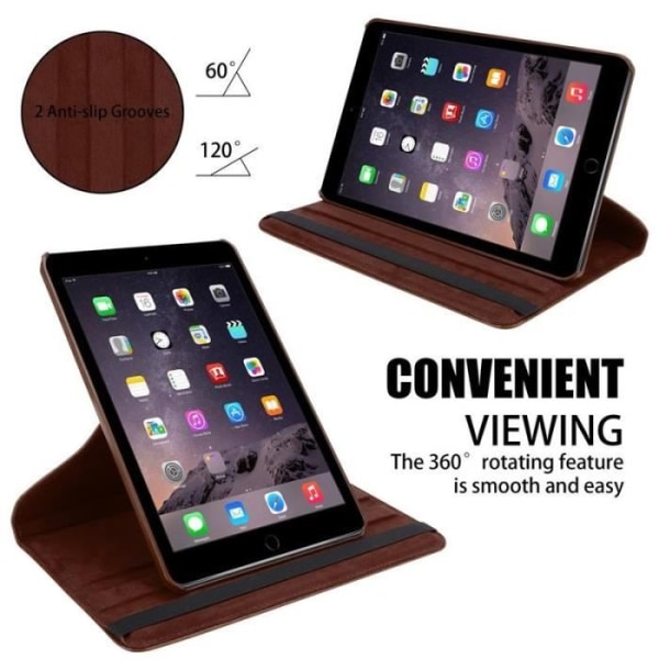 Coque för iPad AIR 2/2013 - Cadorabo - Brun - Syntetisk läder - Inbyggt stöd - 360° skydd kastanj