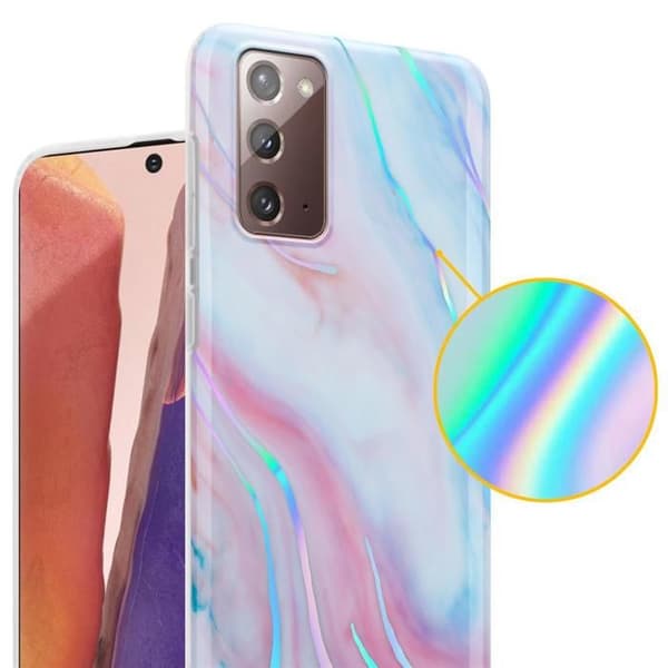 Skal för Samsung Galaxy NOTE 20 i Marmor Rosa Vit Nr. 15 Skyddsetui Vit