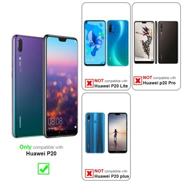 Coque - CADORABO - Huawei P20 - Skydd i silikon TPU - Syntetisk läder - Elegant design Svart