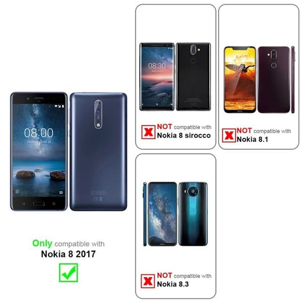 Flip-fodral för Nokia 8 2017 Klassisk Silver Plånbok Stötsäker Grå