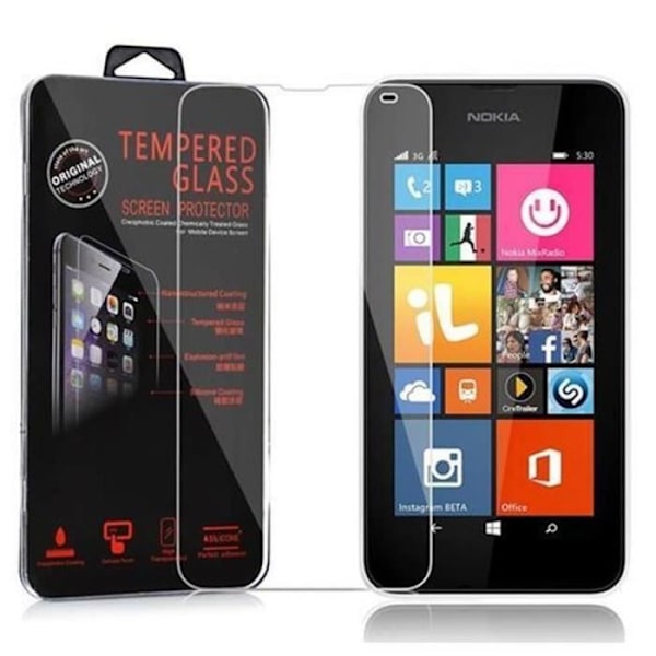 Cadorabo – Skärmskydd i härdat glas för > Nokia Lumia 540 < Skärmskydd i härdat glas Skärmskyddsglas Transparent