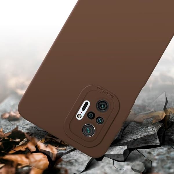 Skyddsfodral för Xiaomi RedMi NOTE 10 PRO i FLUID BRUN Stötsäker Skyddsfodral brun