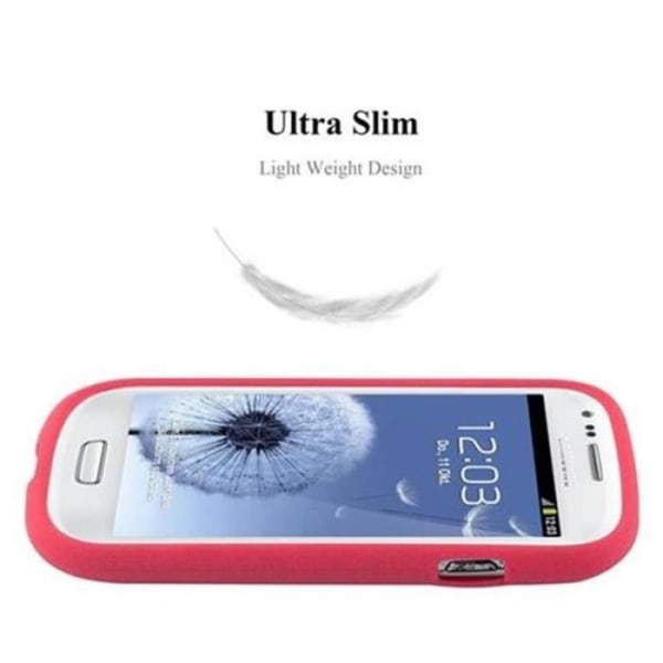 Fodral Samsung Galaxy S3 MINI FROST RÖD Cadorabo DESIGN FROST TPU Silikonskydd Fodral Skydd Ultra Slim Fin Bumper