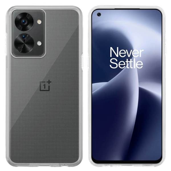 Transparent stötsäker silikonfodral för OnePlus Nord 2T Vit