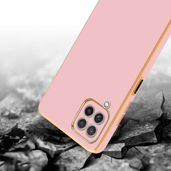 Fodral för Samsung Galaxy M22 / M32 4G Fodral i glänsande rosé - guld Fodral Silikon TPU och kameraskydd Rosa