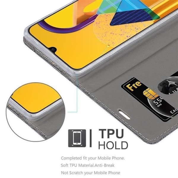 Plånboksfodral - CADORABO - Samsung Galaxy M30s - Imiterat läder - Svart - Magnetisk stängning Svart